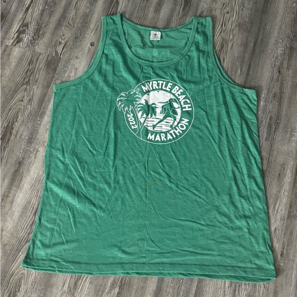 Myrtle beach marathon green muscle tank top NWOT